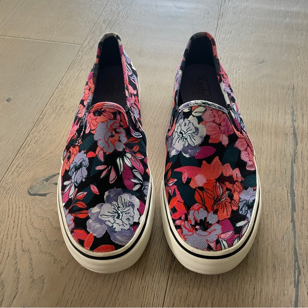 Keds Slip On Pink Purple Black Floral